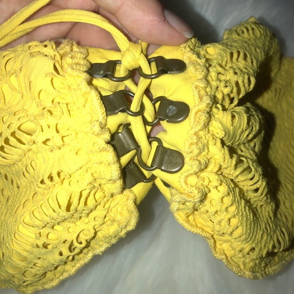 Becca Swimwear | Yellow Crochet Bikini - Picture 5 of 6